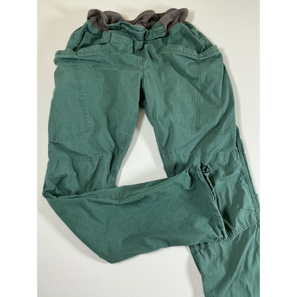 prAna Wakeen Cargo Climbing Hiking Utility Pants Green Ripstop Size S